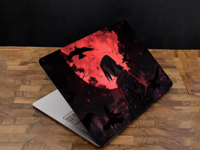 Advik Trendy Laptop Skin Sticker - itachi uchiha nar uto red night Premium Laminated Vinyl Laptop Skin Compatible for 15.6 inch(Theme: Illustrations)