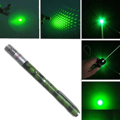 DeoDap Laser Light Disco Pointer Pen Beam with Adjustable Antena Cap to Change Design(10 nm, Green)