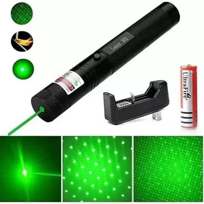 TECHGEAR 500mW Rechargeable Green Laser Pointer Party Pen Disco Light 5 Mile + Battery(650 nm, Green)