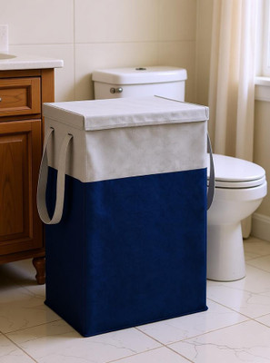 ShopGlobal 75 L Blue Laundry Basket(Non Woven)