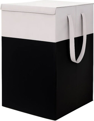 Hoomora 75 L Grey, Black Laundry Basket(Non-Woven)