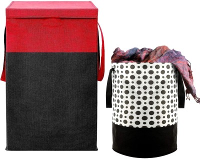 ZOVIRA 75 L Red, Black Laundry Basket(Non-Woven)