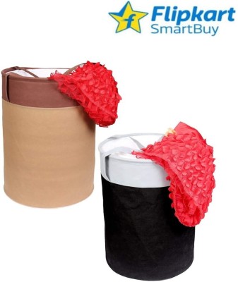 Flipkart SmartBuy 46 L Black, Beige Laundry Basket(Non-Woven)