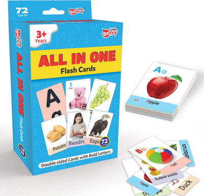 Little Berry All in One Flash Cards for Kids - 72 Flashcards | Learning Toy for Boys & Girls(Multicolor)