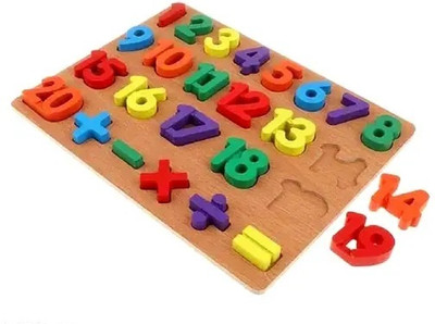 Rainbowstore Wooden Puzzle Board for Kids(1-20 Number & 5 Shapes)(Multicolor)