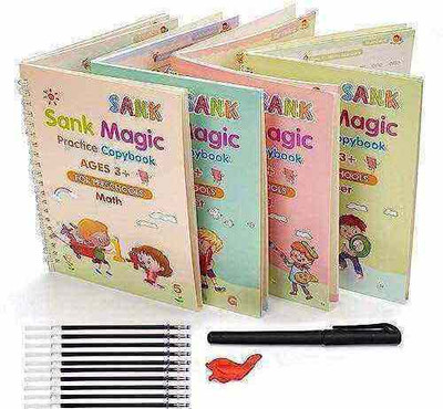 Foxter MAGIC BOOK ENGLISH LANGUAGE ALPHABET AND NUMBER 4BOOK+10REFILLS+1PEN+1GRIP-457