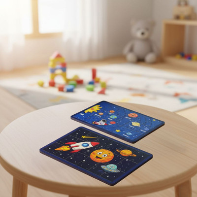 Esptronics Educational Wooden 2 Solar System Puzzle Toy for Kids Preschool Learning(Multicolor)