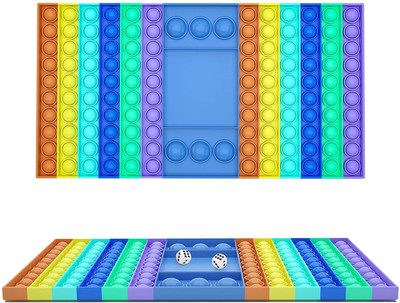 BHVMEY Jumbo Silicone Dice Game Pop It – Rainbow Toy Board(Multicolor)