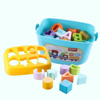 Ruffo Portable Shape Sorting Bucket with Colorful Letter Pieces(Multicolor)