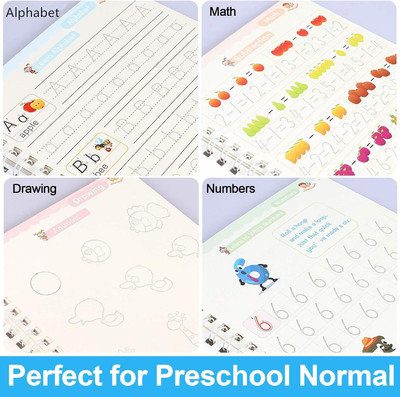 Carlos Reusable Magic Practice Copybook for Kids,Calligraphy Handwriting Book Set(Multicolor)