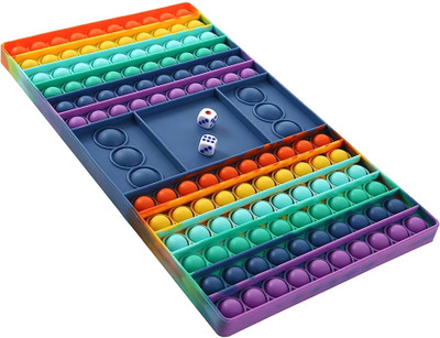 BHVMEY Dice Based Silicone Pop It Game – Jumbo Rainbow Board for Children(Multicolor)