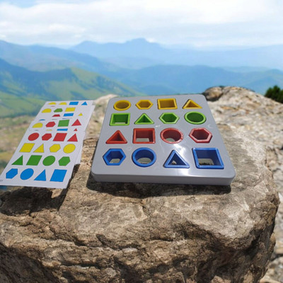Ruffo Montessori Square Grey Puzzle Shape Sorting Educational Game for Kids(Multicolor)