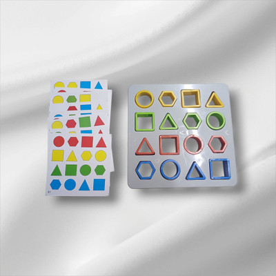 BHVMEY Montessori Square Grey Puzzle Shape Matching Early Learning Board(Multicolor)