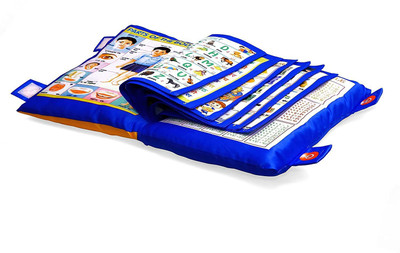 BHVMEY Velvet Cushion Book for Interactive Learning Experience for Kids(Blue)