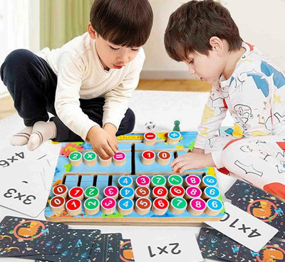 PopPlop Early Learning Calculation Math Toy Number Counting Calculator Board Maze Puzzle(Beige, Multicolor)