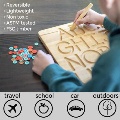 ARVANA Alphabet Tracing Board Game Writing Practice Tracing Slate Learn Writing Board(Beige)