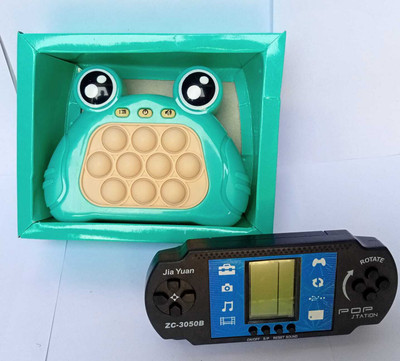 Kmc kidoz combo Pop Station Brain Training Brick Video Game & Push Pop Bubble Fidget(Multicolor)