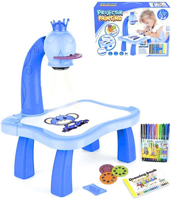 DECODAZZ Kids Drawing Projector Table | Toy Projector Drawing Board for Kids(Blue)
