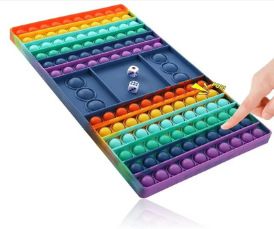 BHVMEY Dice Fidget Game Pop It Board – Rainbow Sensory Toy(Multicolor)