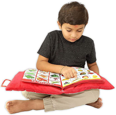 BHVMEY Cotton Alphanumeric Baby Pillow books(Red)