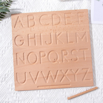 FORSIKHA Alphabet Tracing Slate ABC Trace Letters Capital Alphabet Writing Practice Board(Beige)