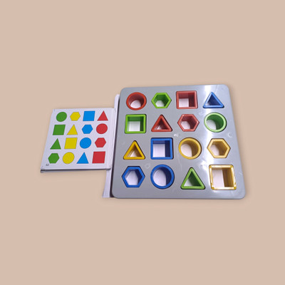 Nafhotoz Square Grey Puzzle Educational Toy for Toddlers with Shape Blocks(Multicolor)