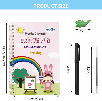 Jeevan jyoti agency Magic Copybook Set Practical Reusable Writing Tool Simple Hand Lettering J7(White)