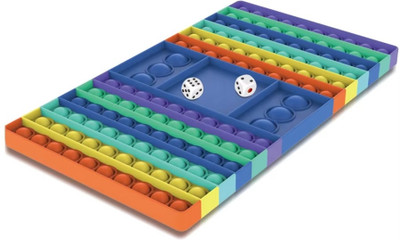 Nafhotoz Pop It Game Board Rainbow Style – Dice Based Toy(Multicolor)