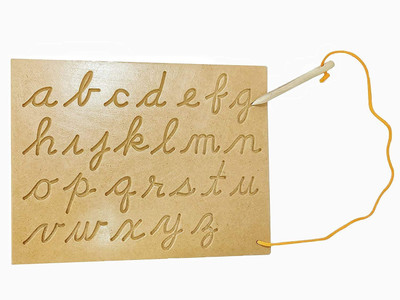 FORSIKHA Small a-z Handwriting Tracing Slate Learning Educational Board for Kids(Beige)