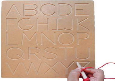 SHALAFI Learning A to Z English Alphabet ABCD Tracing Board for Kids Educational Slates(Beige)