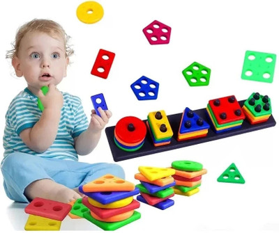 BOZICA Mathematical Shape sorting sorter stacking learning educational toys for kids(Multicolor)