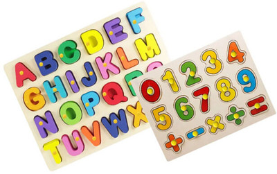 Cyrus Combo Of Wooden Learning ABCD with Numeric and Alphabets Matching Puzzle Board(Multicolor)