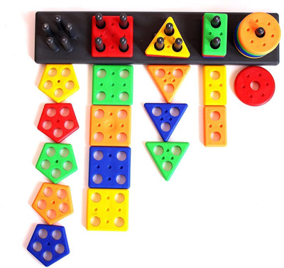ELEXN Best Buy Baby Toddler Angle Geometric Blocks Stacker Shape Sorter Column Puzzle(1 Pieces)