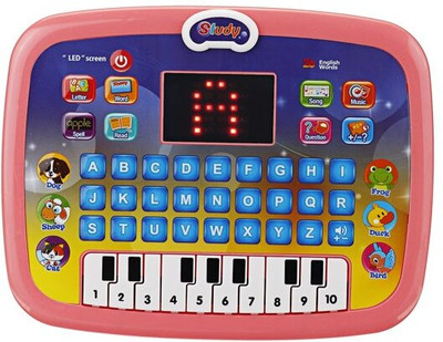 KOKEE TOYS Learning Laptop Tablet for kids with LED Screen, Piano, Alphabets and Numbers.(Multicolor)