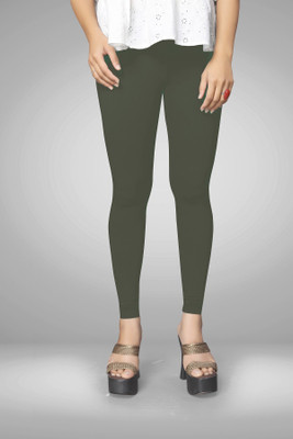 HouseOfCommon Ankle Length  Western Wear Legging(Green, Solid)