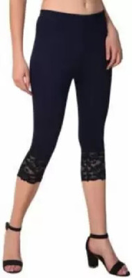 sr enterprises 3/4th/Calf Length Ethnic Wear Legging(Dark Blue, Solid)