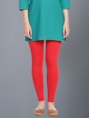 Dollar Missy Ankle Length  Ethnic Wear Legging(Red, Solid)