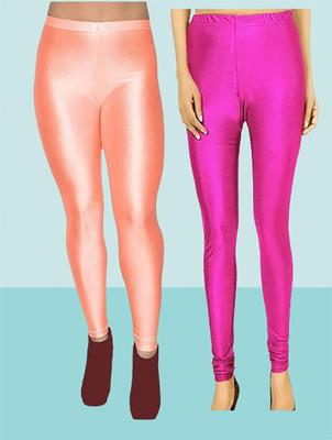 AarifGarment Churidar  Western Wear Legging(Orange, Pink, Solid)