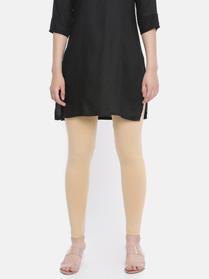 Dollar Missy Ankle Length  Western Wear Legging(Beige, Solid)