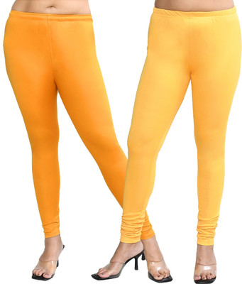 RAPL BHARAT Churidar  Western Wear Legging(Orange, Yellow, Solid)