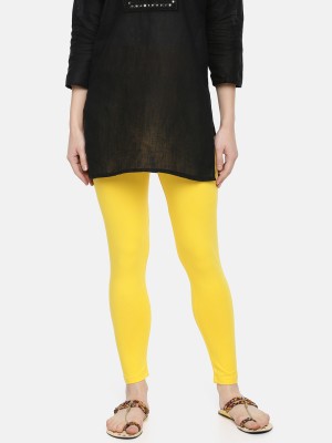 Dollar Missy Ethnic Wear Legging(Yellow, Solid)