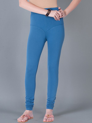 Dollar Missy Churidar  Ethnic Wear Legging(Light Blue, Solid)