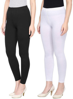 NYMEX Churidar Length Ethnic Wear Legging(White, Solid)