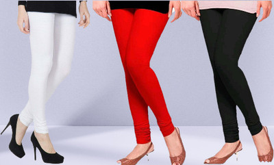 FABLINE Churidar  Ethnic Wear Legging(White, Red, Black, Solid)