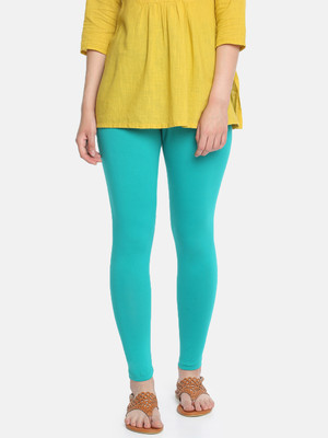 Dollar Missy Ankle Length  Western Wear Legging(Blue, Solid)