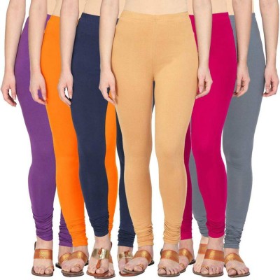 KriSo Ankle Length Western Wear Legging(Dark Blue, Orange, Purple, Beige, Pink, Grey, Solid)