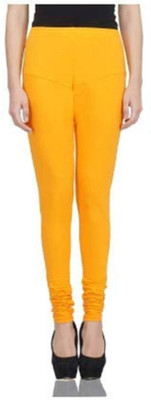 ACD FASHION Churidar Length Western Wear Legging(Yellow, Solid)