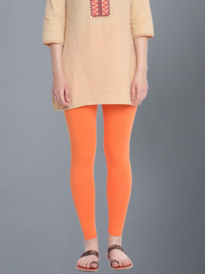Dollar Missy Ankle Length  Ethnic Wear Legging(Orange, Solid)