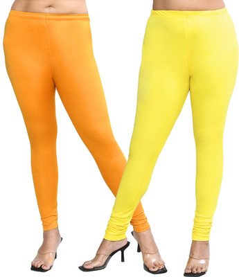 RAPL BHARAT Churidar  Western Wear Legging(Orange, Yellow, Solid)
