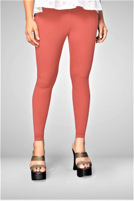 HouseOfCommon Ankle Length  Western Wear Legging(Orange, Solid)